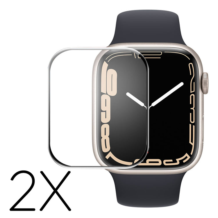 2stk Apple Watch Series 7 45mm Plastik  HD  3D Kurvet Skærmbeskytter - Gennemsigtig#serie_1