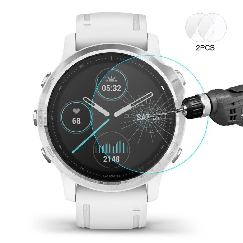 2stk Garmin Fenix 6S / Garmin Fenix 6S Pro Hærdet Glas  9H Skærmbeskytter - Gennemsigtig#serie_3