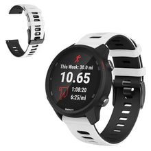 20mm Universal dual color sporty silicone watch strap - White / Black#serie_2