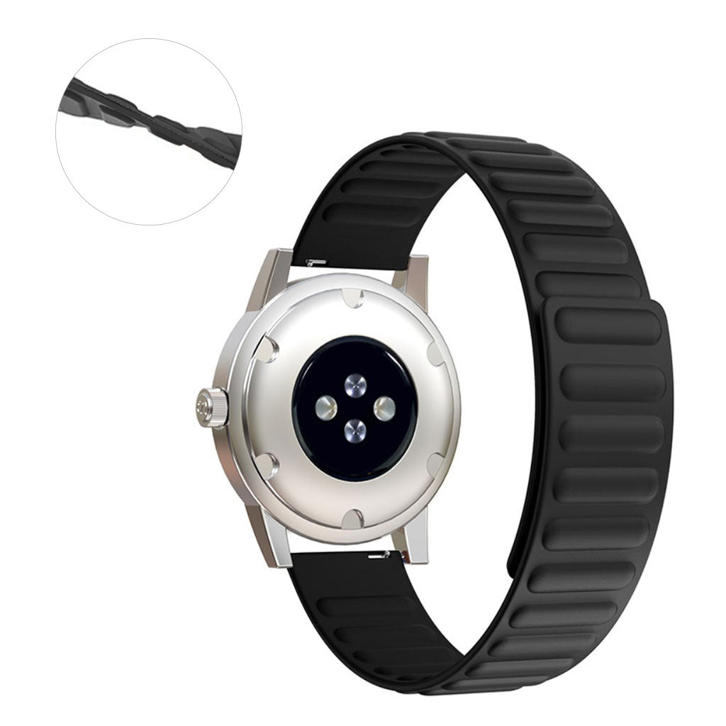 20mm Universal flexible silicone watch strap - Black#serie_8