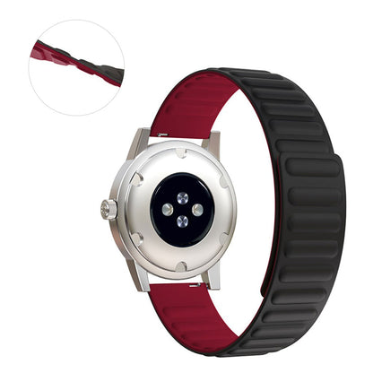 20mm Universal flexible silicone watch strap - Black / Rose#serie_9