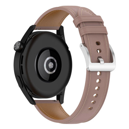 22mm Universal stitching line style cowhide watch strap - Deep Pink#serie_2