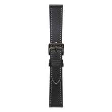 20mm Universal textured genuine leather watch strap - Black#serie_2