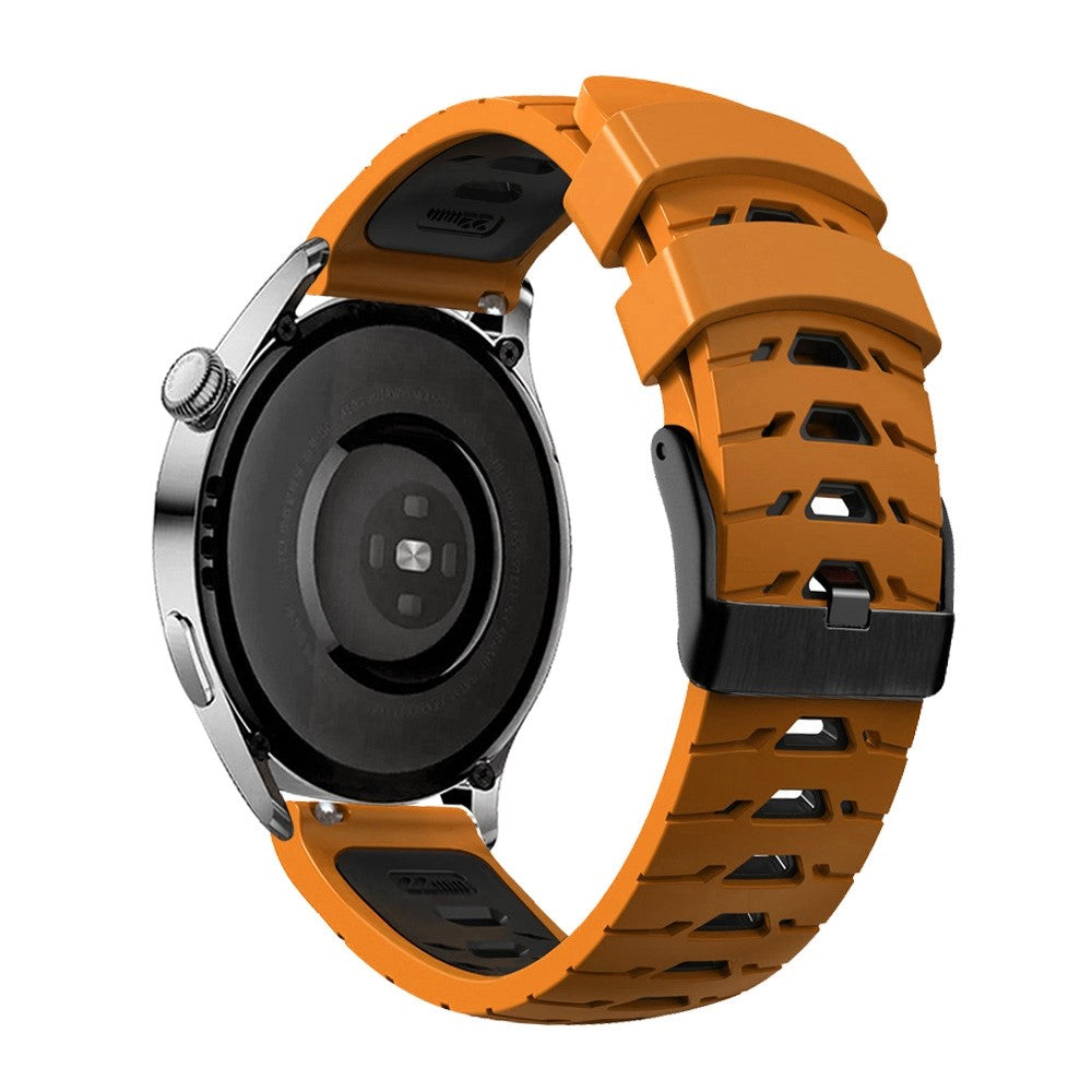 20mm Universal dual color silicone watch strap - Orange / Black#serie_2