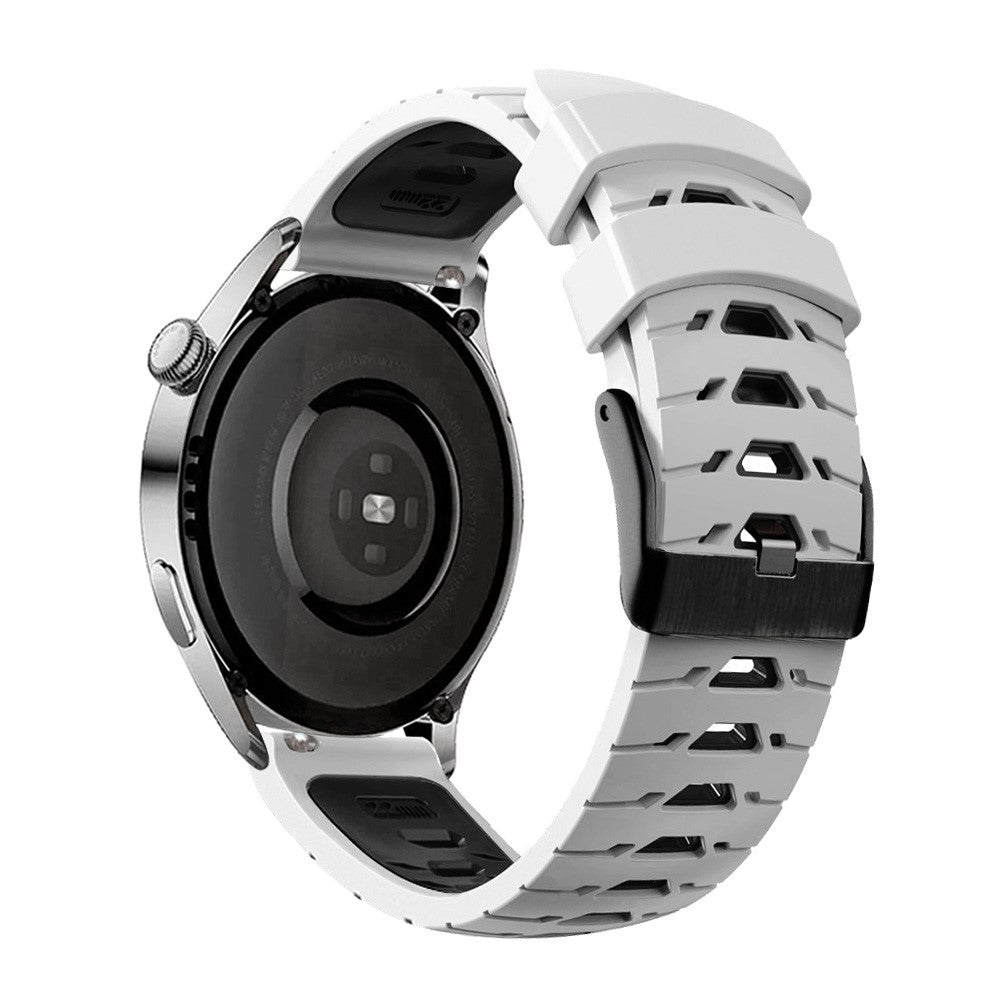 20mm Universal dual color silicone watch strap - White / Black#serie_3