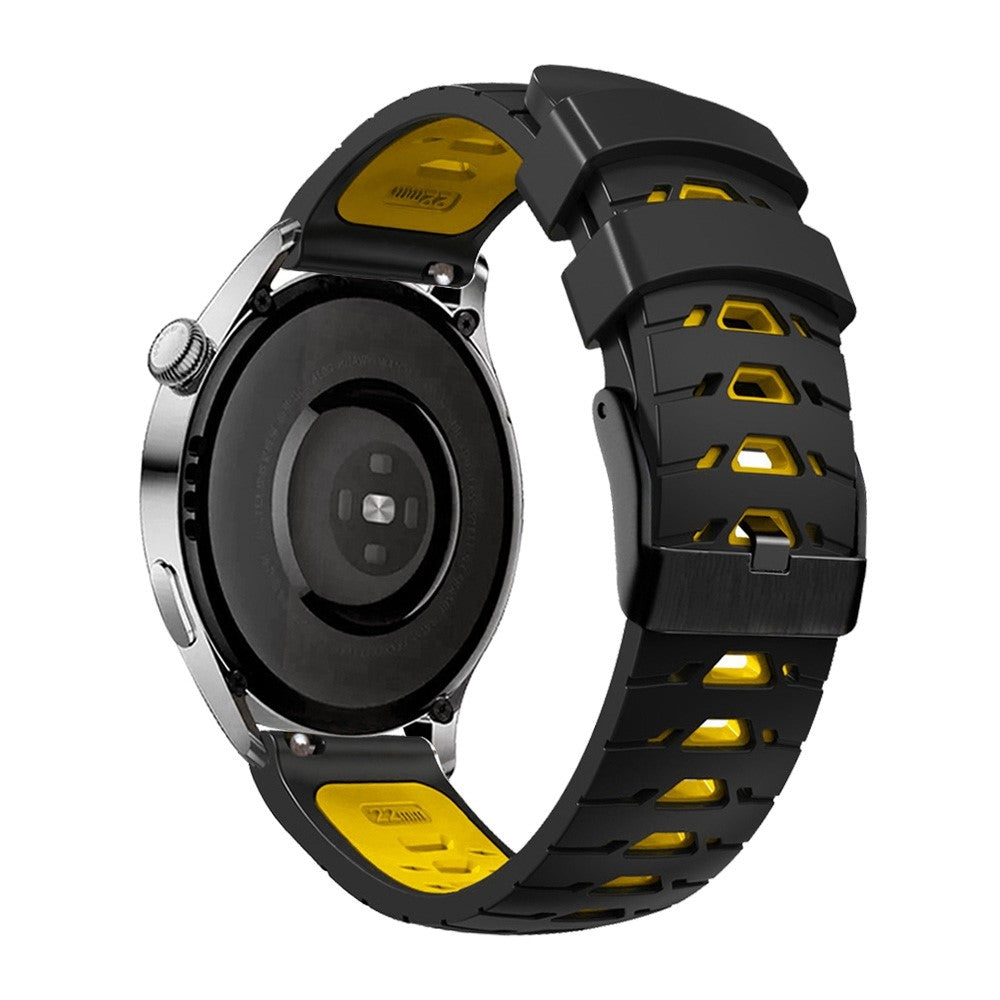 20mm Universal dual color silicone watch strap - Black / Red#serie_6