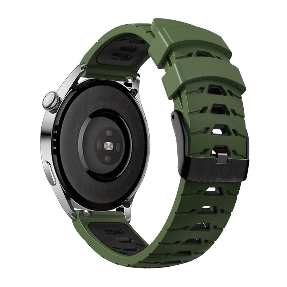 20mm Universal dual color silicone watch strap - Army Green / Black#serie_8