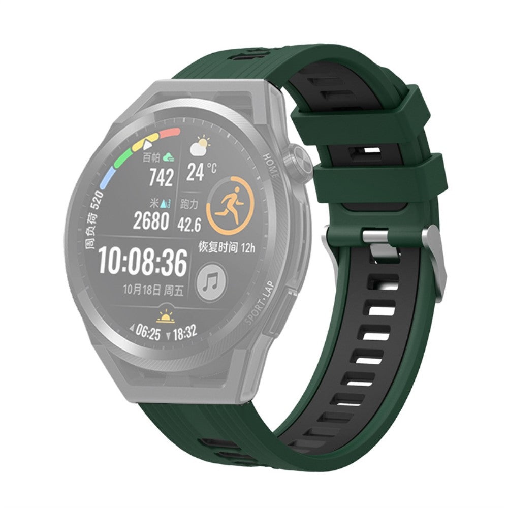 20mm Universal dual color silicone watch strap - Blackish Green / Black#serie_10