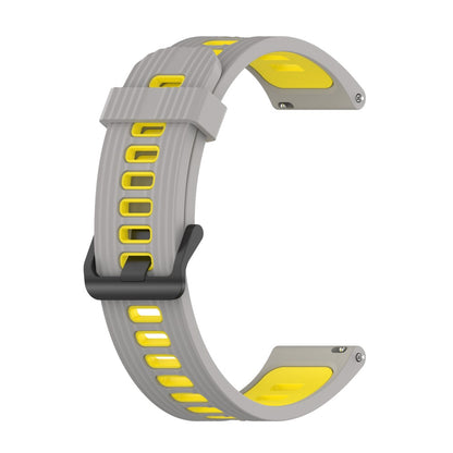 20mm Universal dual color stripe style watch strap - Grey / Yellow#serie_7