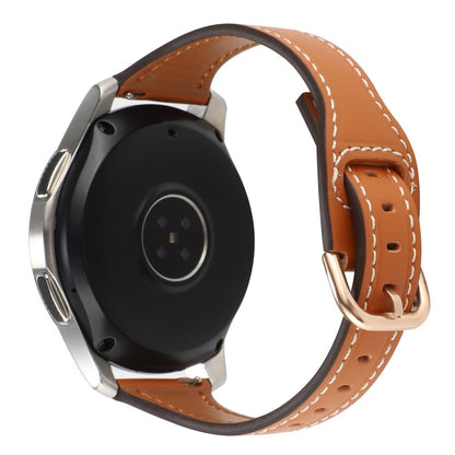 22mm Universal genuine leather watch strap - Brown / Rose Gold Buckle#serie_7