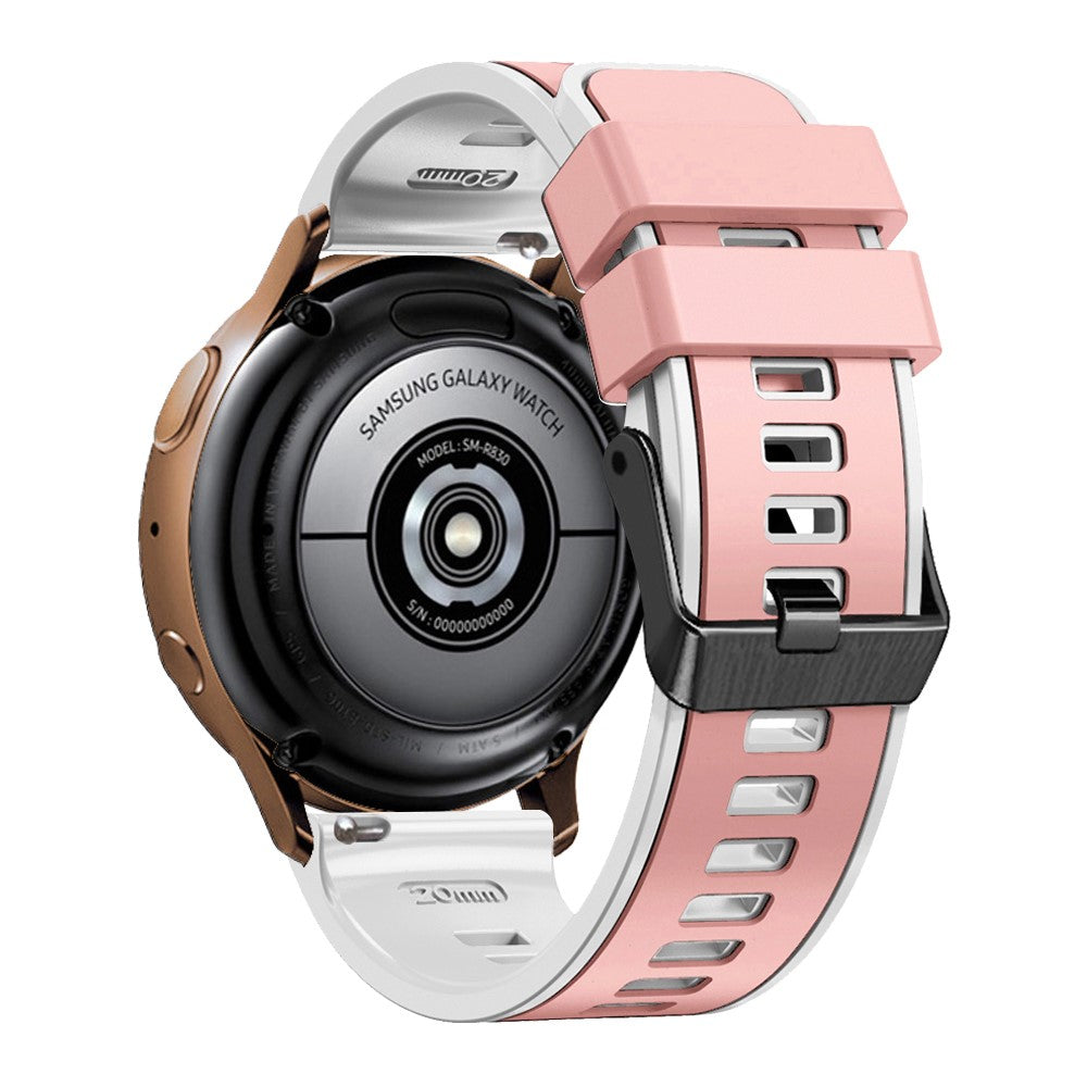 20mm Universal dual color watch strap - Light Pink / White#serie_11