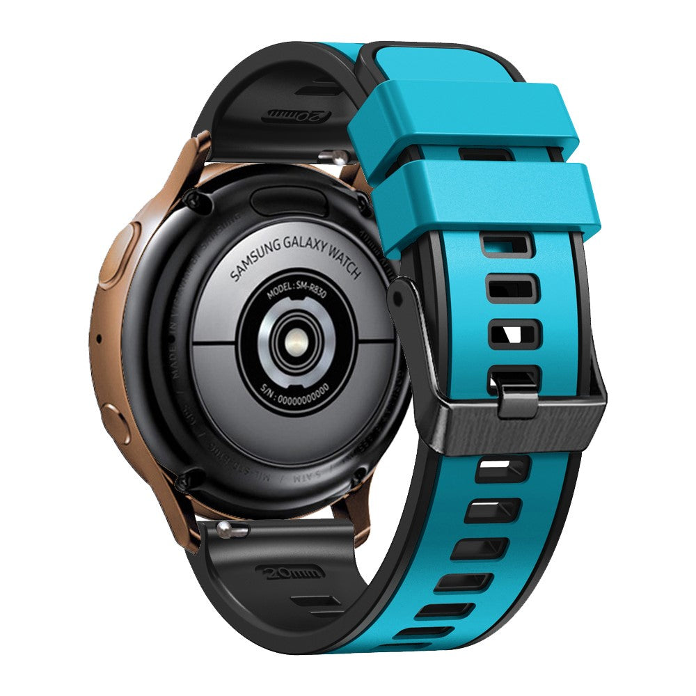 20mm Universal dual color watch strap - Sky Blue / Black#serie_14