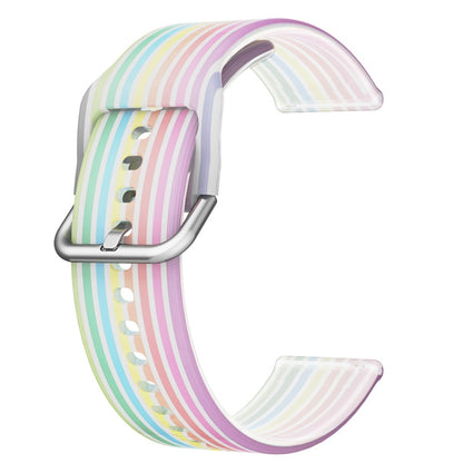 22mm Universal rainbow color silicone watch strap - Transparent Rainbow#serie_1