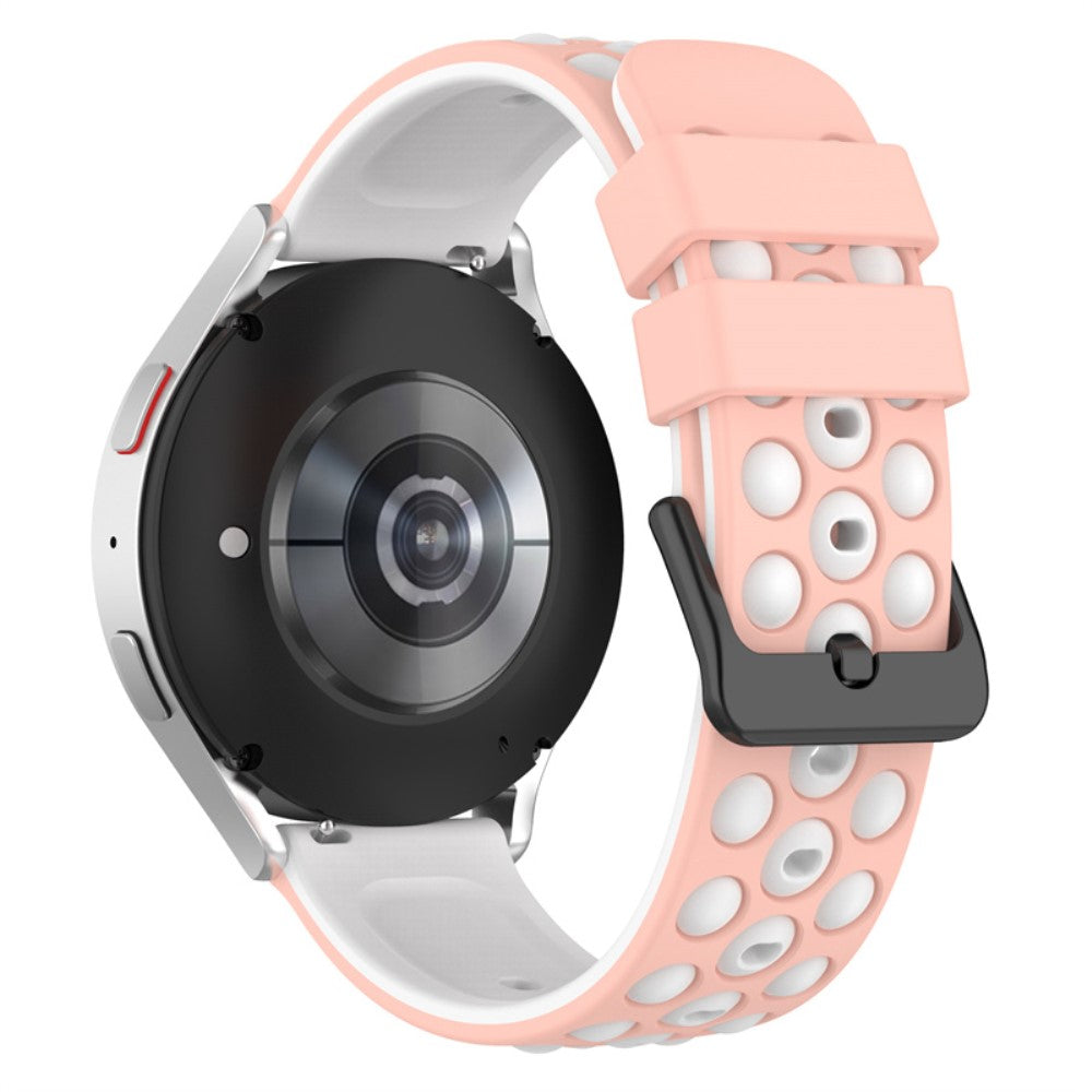 22mm Universal silicone watch strap - Pink / White#serie_1