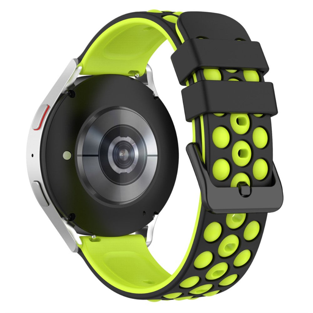 20mm Universal silicone watch strap - Black / Green#serie_6