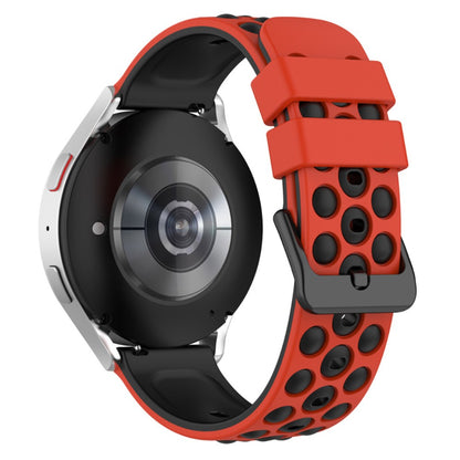 20mm Universal silicone watch strap - Red / Black#serie_7