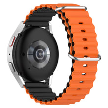 22mm Universal dual color silicone watch strap - Orange / Black#serie_2