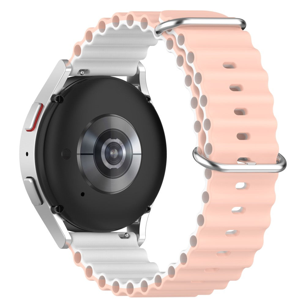 20mm Universal dual color silicone watch strap - Pink / White#serie_3