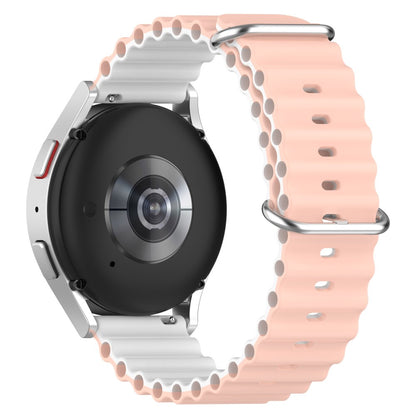 20mm Universal dual color silicone watch strap - Pink / White#serie_3