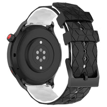 22mm Universal dual color football pattern style strap - Black / White#serie_1