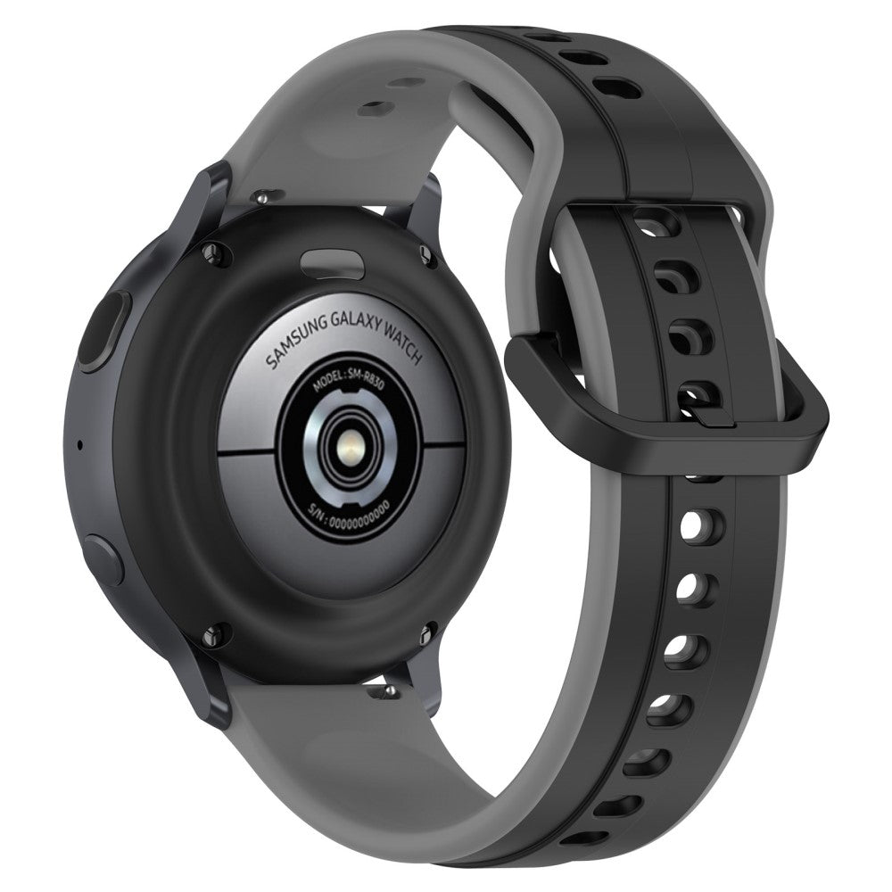 22mm Universal dual color silicone strap - Black / Grey#serie_11