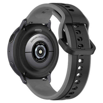 22mm Universal dual color silicone strap - Black / Grey#serie_11