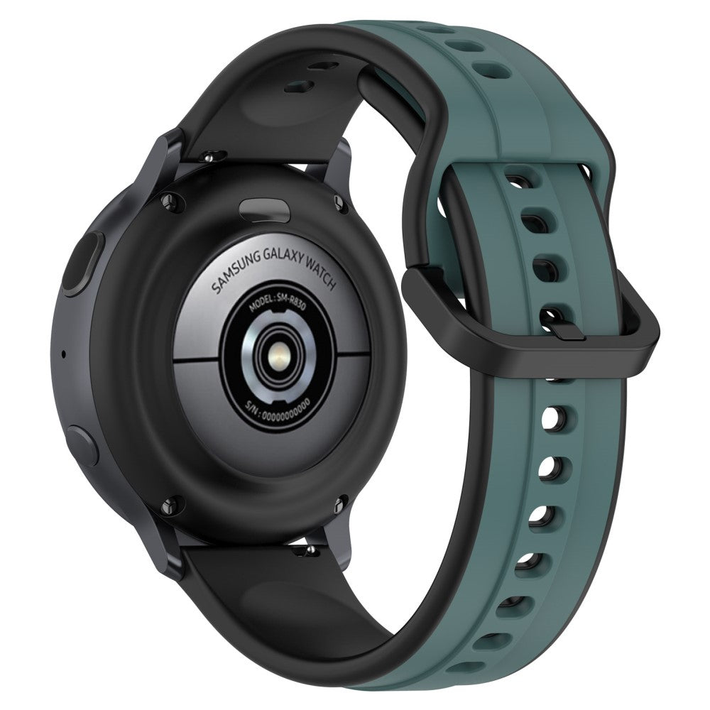 22mm Universal dual color silicone strap - Olive Green / Black#serie_4
