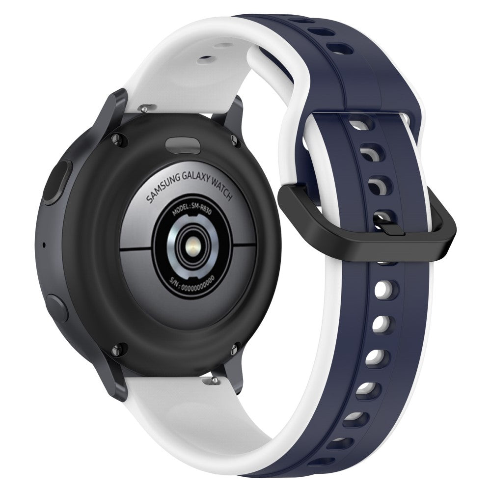 22mm Universal dual color silicone strap - Midnight Blue / White#serie_8