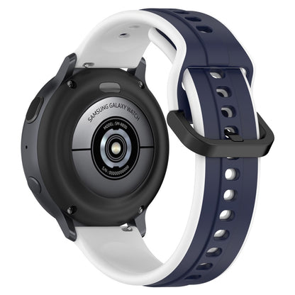 22mm Universal dual color silicone strap - Midnight Blue / White#serie_8