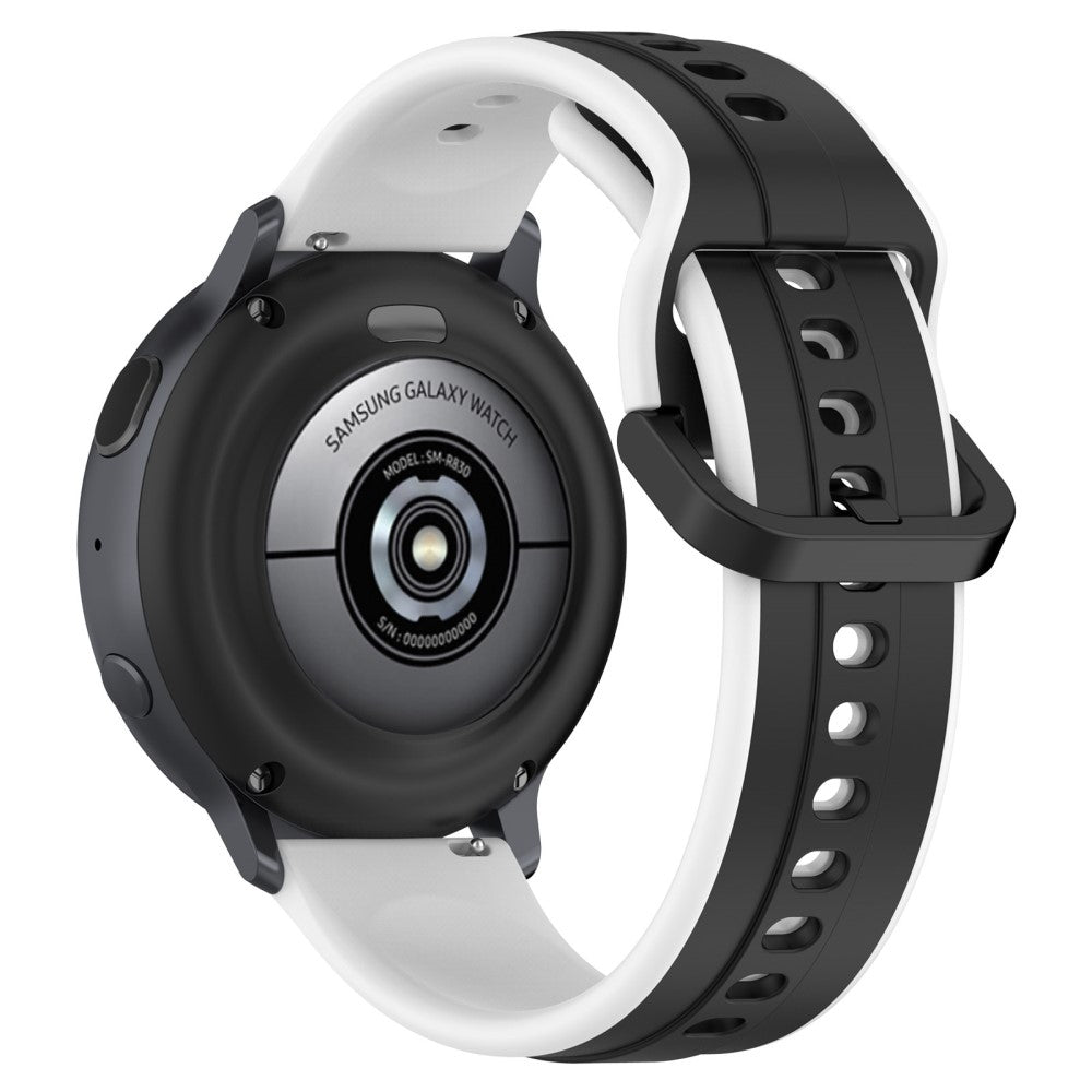 22mm Universal dual color silicone strap - Black / White#serie_9
