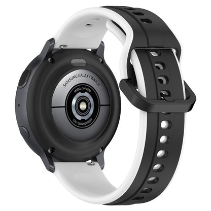 22mm Universal dual color silicone strap - Black / White#serie_9