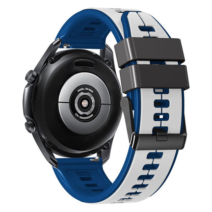 20mm Universal dual color silicone strap - White / Blue#serie_1