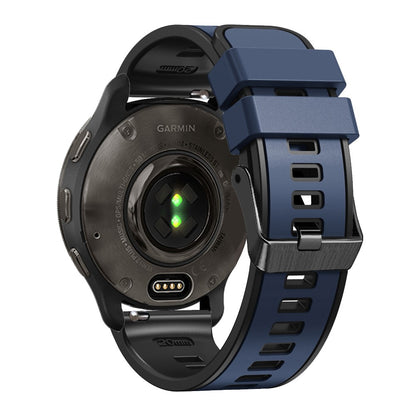 22mm Universal dual color silicone strap - Dark Blue / Black#serie_14