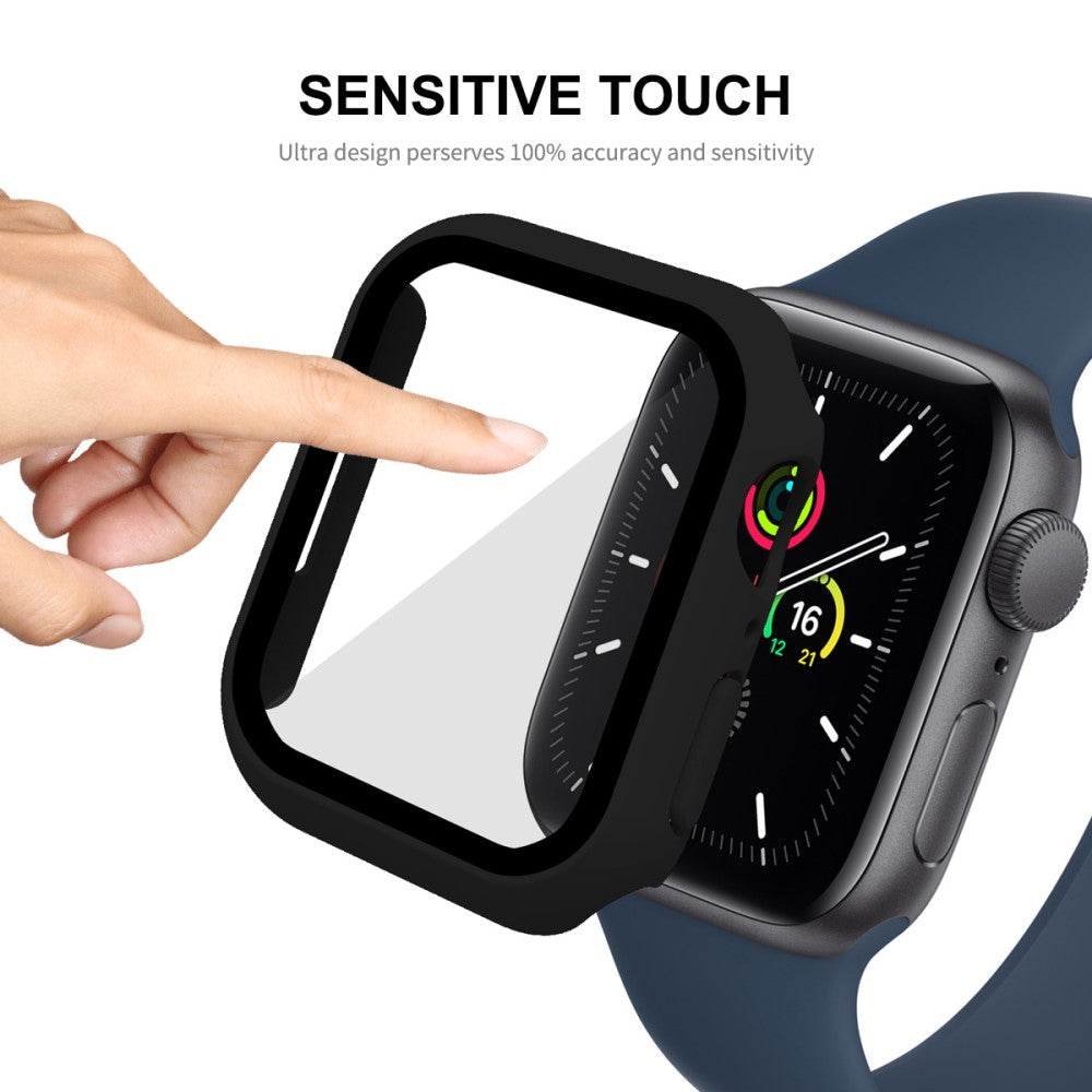 Meget Fed Apple Watch Series 7 41mm Cover med Skærmbeskytter i Plastik og Hærdet Glas - Rød#serie_6