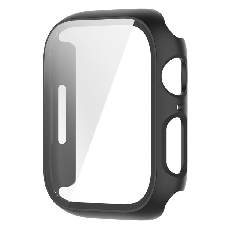 Fint Apple Watch Series 7 41mm Cover med Skærmbeskytter i Plastik og Hærdet Glas - Sort#serie_3