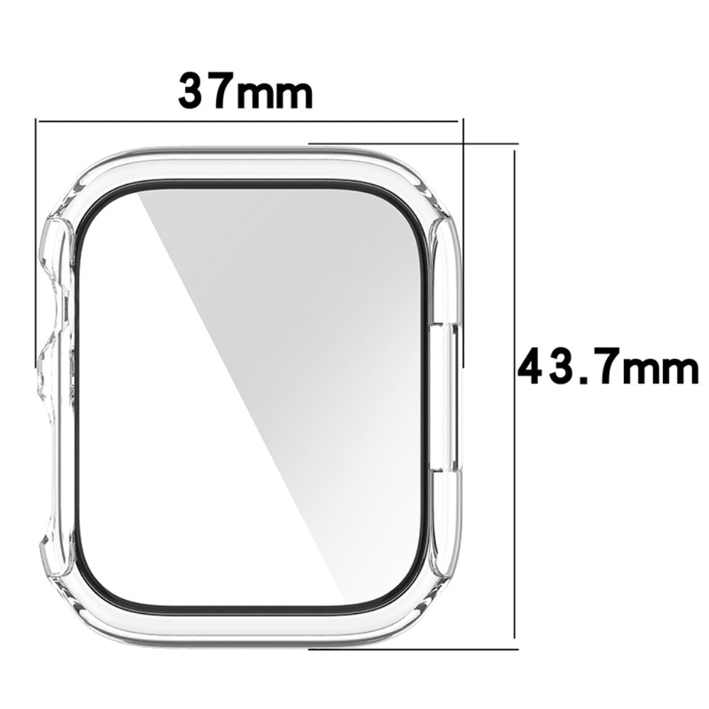 Rigtigt Flot Apple Watch Series 7 41mm Cover med Skærmbeskytter i Plastik og Hærdet Glas - Hvid#serie_1