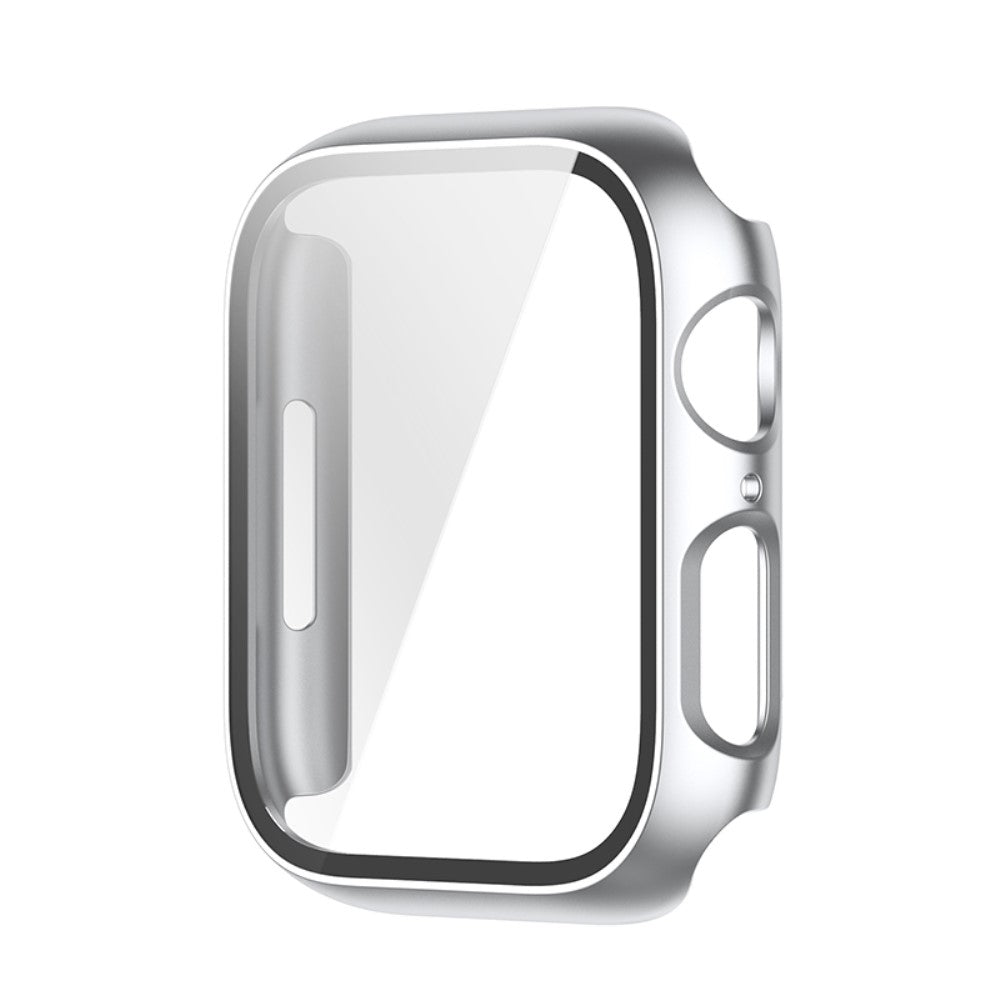 Rigtigt Flot Apple Watch Series 7 41mm Cover med Skærmbeskytter i Plastik og Hærdet Glas - Sølv#serie_3