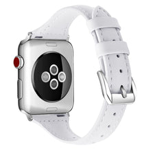 Meget fantastisk Apple Watch Series 7 41mm Ægte læder Rem - Størrelse: L - Hvid#serie_2