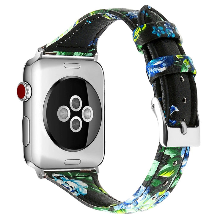 Meget fantastisk Apple Watch Series 7 41mm Ægte læder Rem - Størrelse: L - Grøn#serie_8