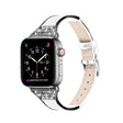 Pour Apple Watch Series 7 41mm Bracelet en cuir véritable et strass
