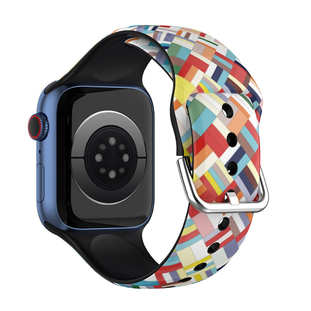 Helt vildt fint Apple Watch Series 7 41mm Silikone Rem - Flerfarvet#serie_1