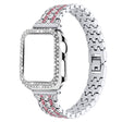 Superbe bracelet en métal et en strass pour Apple Watch Series 7 41mm.