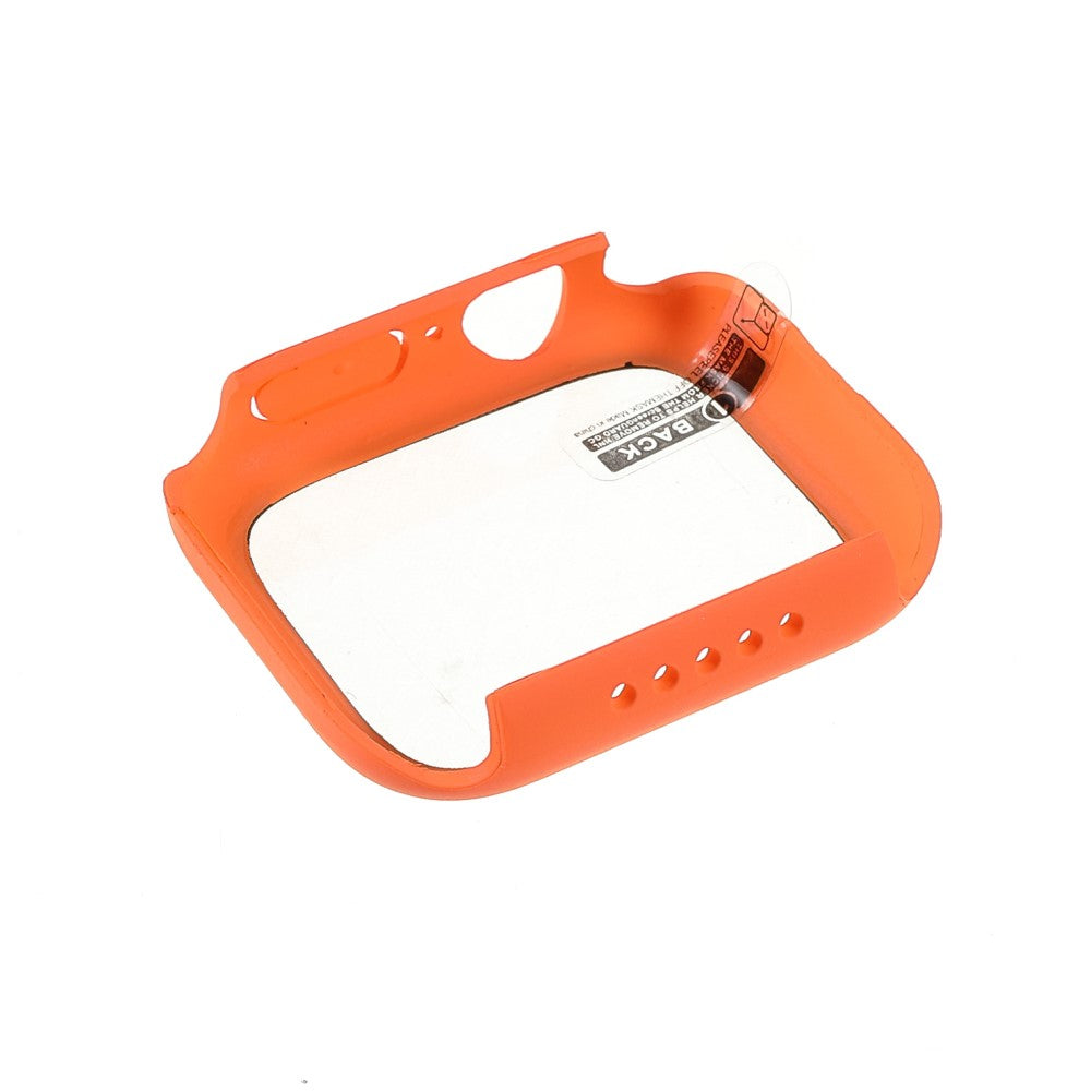 Rigtigt Fint Apple Watch Series 7 41mm Cover med Skærmbeskytter i Hærdet Glas - Orange#serie_9