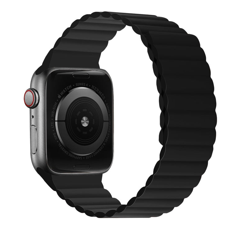 Mega fint Apple Watch Series 7 41mm Silikone Rem - Sort#serie_5