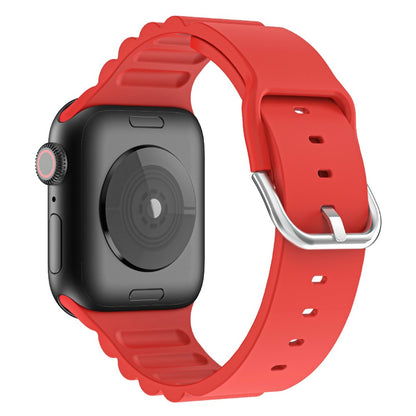 Meget smuk Apple Watch Series 7 41mm Silikone Rem - Rød#serie_3