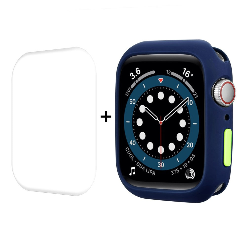 Vildt Fed Apple Watch Series 7 41mm Cover med Skærmbeskytter i Silikone - Blå#serie_8