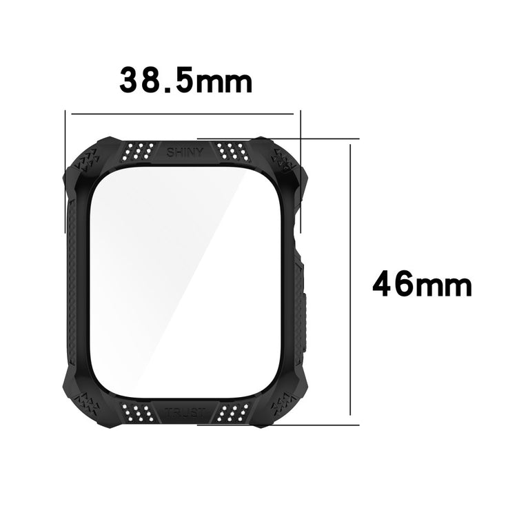 Vildt Flot Apple Watch Series 7 41mm Cover med Skærmbeskytter i Rhinsten og Hærdet Glas - Sølv#serie_3