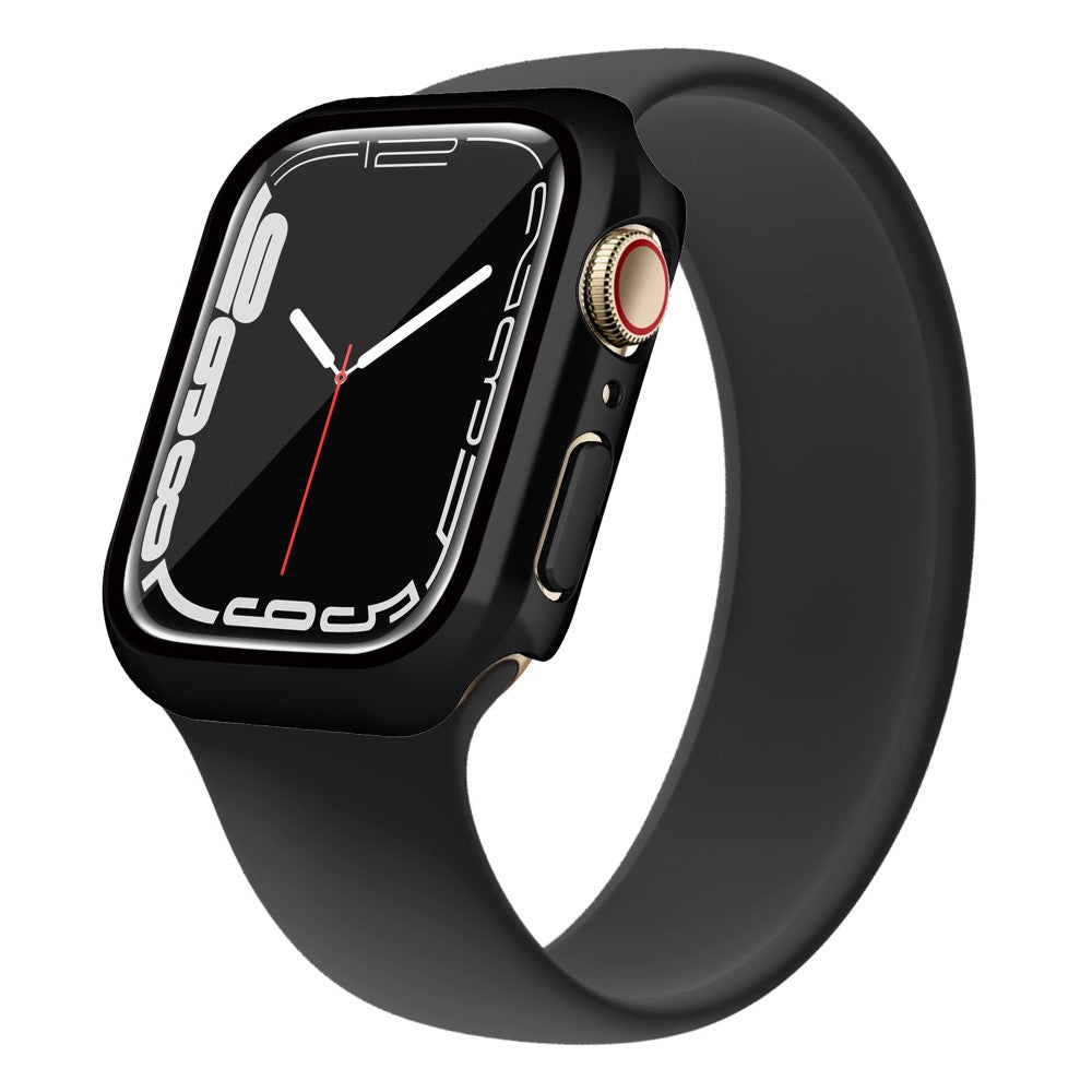 Mega Fed Apple Watch Series 7 41mm Cover med Skærmbeskytter i Plastik og Hærdet Glas - Sort#serie_1