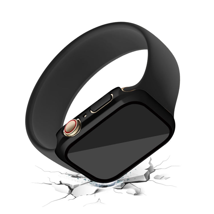 Mega Fed Apple Watch Series 7 41mm Cover med Skærmbeskytter i Plastik og Hærdet Glas - Sort#serie_1