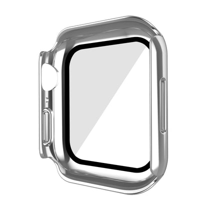 Mega Fed Apple Watch Series 7 41mm Cover med Skærmbeskytter i Plastik og Hærdet Glas - Sølv#serie_2